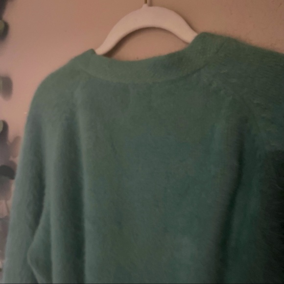 Princess Polly Fuzzy Green Wool Blend Cardigan with Gold Buttons... Very Soft💐 - Picture 8 of 10